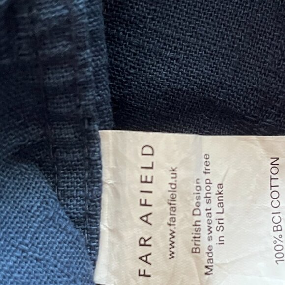 Far Afield Short Sleeve Textured Cotton Blue Button-Up Size 2 - Picture 5 of 5